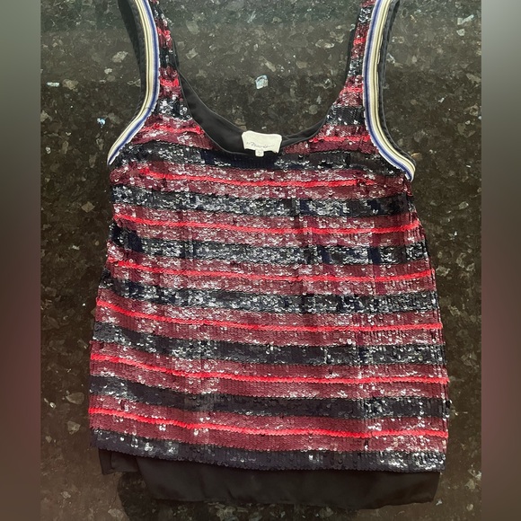 3.1 Phillip Lim Stripe Sequin Tank L - Picture 3 of 9